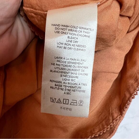 Anthropologie Meghan Embroidered Belted Mini Skirt with Pockets Orange Pink 4 - Picture 12 of 14